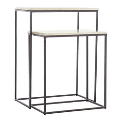 MARBLE NESTING SIDE TABLES - SET OF 2 - Side Tables And End Tables