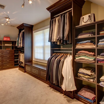 Custom Dark Brown Walk-In Closet