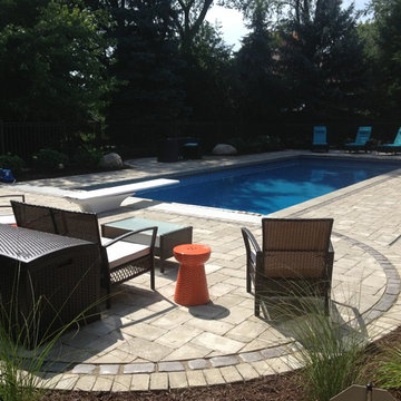 Fiberglass Pool with Hardscape