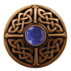 Inviting Home Inc. - Celtic Knob, Antique-Style Copper With Blue Sodalite - Cabinet And Drawer Knobs