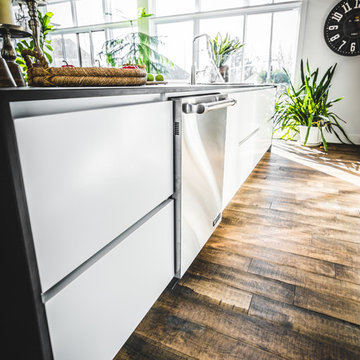 Warm Industrial with Natural Wood Kitchen