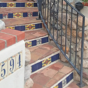 Clay & Mexican Tile Steps--Outdoor