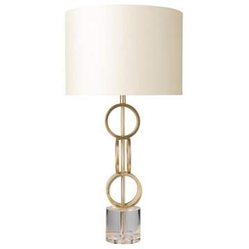 Evans Table Lamp by Surya, Gilded Base/Gold Shade