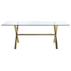 Gold Beverly Dining Table, Gold/Clear