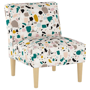 Kristian Armless Chair, Terrazzo Emerald Ochre