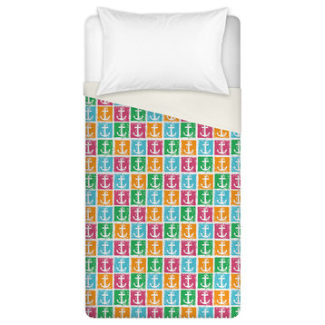Colorful Anchor Pattern Twin Duvet Cover