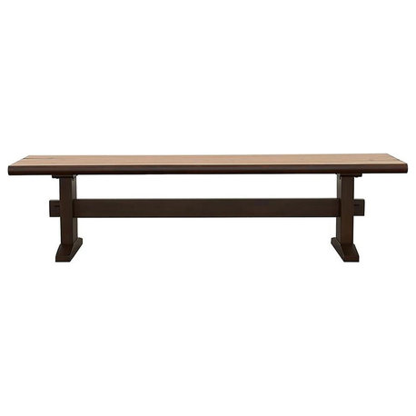 Bexley Trestle Bench Natural Honey and Espresso