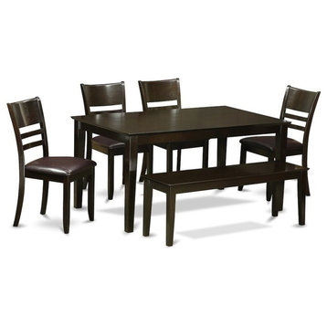 6-Piece Dining Set With Bench, Table And 4 Dining Chairs And Bench