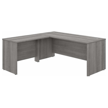 Pemberly Row L Shaped Desk with 42W Return in Platinum Gray - Engineered Wood