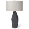 Piven Black With Gray Wash Textured Ceramic Table Lamp