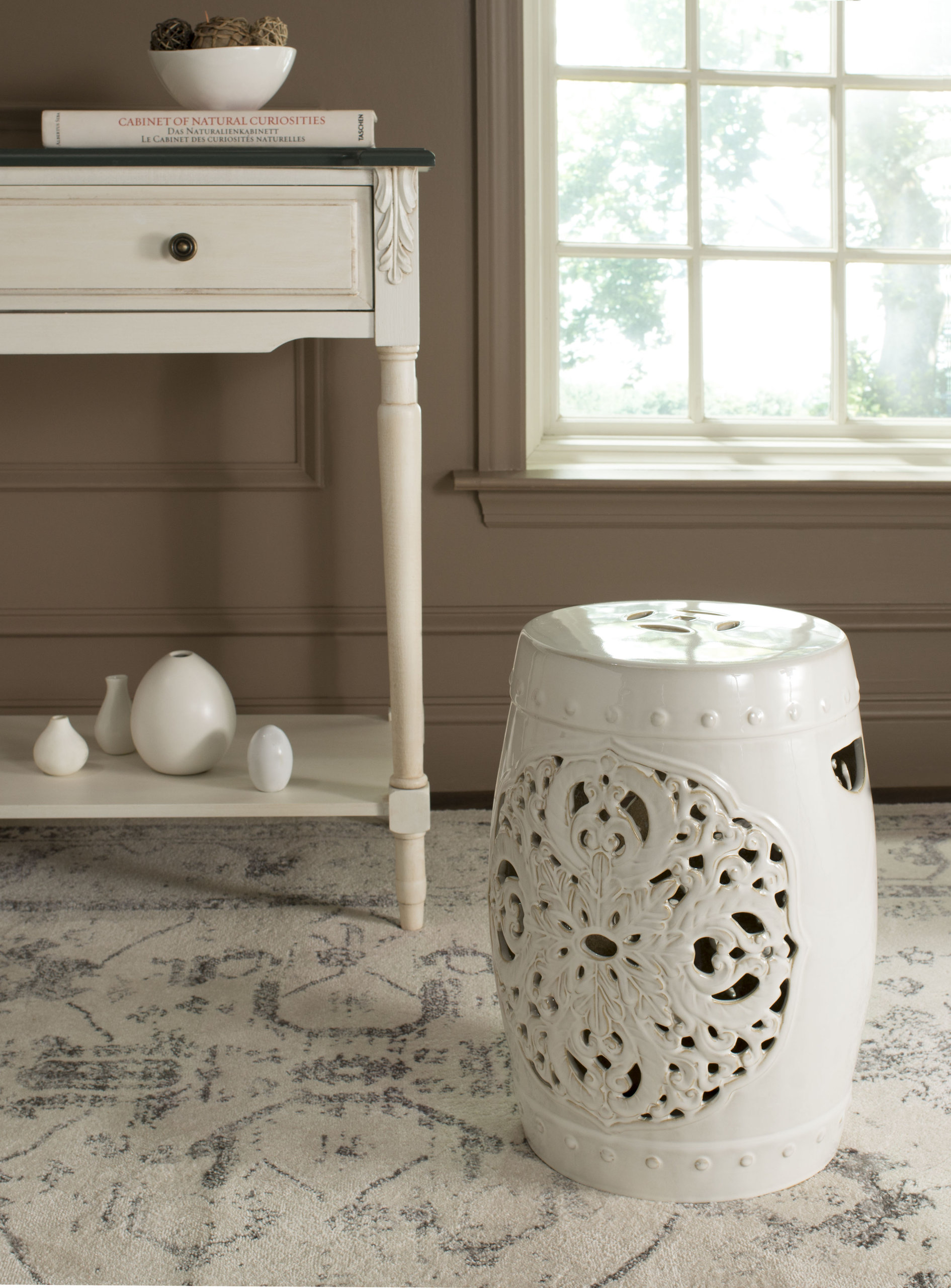 Flora Garden Stool in Cream