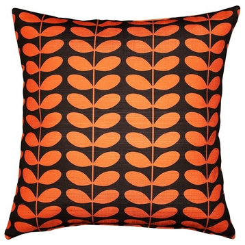 Pillow Decor - Mid-Century Modern Orange Throw Pillow 20x20