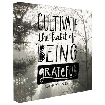 "Cultivate Being Greatful Foggy Landscape" 24x24, Stretched Canvas Wall Art