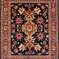Persian Sarouk rug 6'11 X 8'10 - Area Rugs