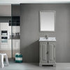 Aquamoon Washington Contemporary Bathroom Vanity With Mirror, Matte Grey, 24"