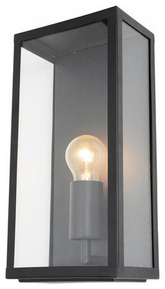 Litecraft Bacup Outdoor 1 Light Industrial Fisherman Style Lantern Wall Light in Anthracite