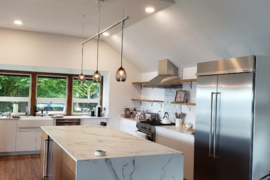 Inspiration for a huge contemporary kitchen remodel in Seattle