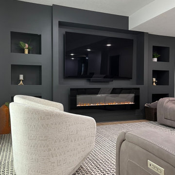 Black and Gold Basement Remodel