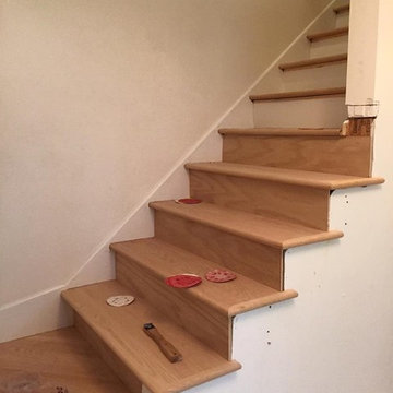 Elk Grove Village - Remodeling stairs Wood square Modern newel post and railing