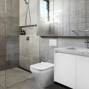 Bäder mit Marmor-Waschbecken/Waschtisch Ideen, Design & Bilder - Juli