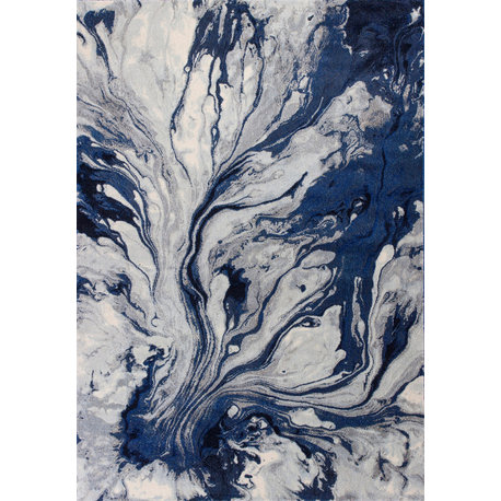 Illusions 6201 Blue Watercolors Rug, 9'10"x13'2"