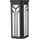 Vaxcel - Evry Outdoor Wall Light - Bronze, Small - Trendy art deco styling is the focal point of the Evry collection. Graphic retro-inspired lines in oil rubbed bronze are paired with soft diffused white glass panels to create a striking combination. Use these wall lights indoors or outdoors; ideal for any outdoor space, entryway, hallway, or any other area of your home.
