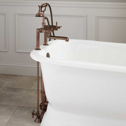 CONTEMPORARY DECK FAUCET SET WITH LEVER HANDLES FOR COPPER PIPE - Tub And Shower Faucet Sets