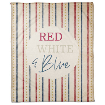 Red White And Blue 50x60 Throw Blanket