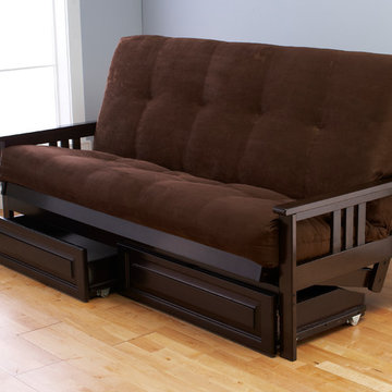Monterey Frame with Chocolate Suede Mattress and Storage Drawers