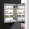 Tiempo Bathroom Medicine Cabinet With LED Lighting and Defogger, 24"x30"