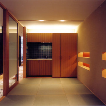 コンクリート打放し＋漆喰の大型２世帯住宅