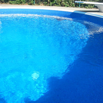 Toile aquafab - Riverside blue peeble - Piscine poseidon (Qc - Canada)