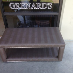 Custom Nail Head Trim Ottoman - Footstools And Ottomans