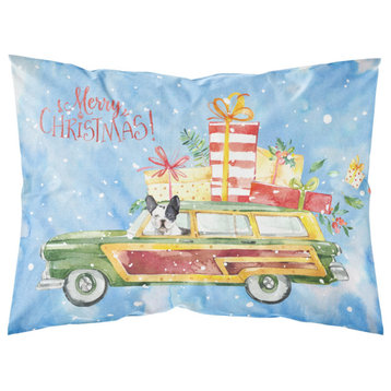 Merry Christmas French Bulldog Fabric Standard Pillowcase