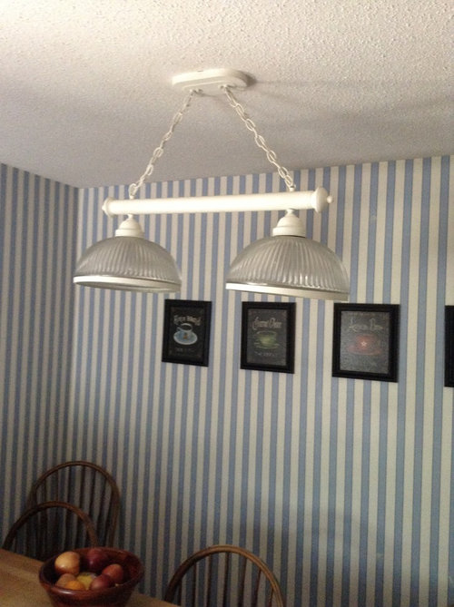 Fan and light over kitchen island