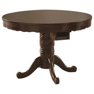 Emma Mason Signature Marina 3-in-1 Round Pedestal Game Table in Brown Cherry