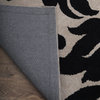 Hand Tufted Wool Area Rug Floral Cream Black