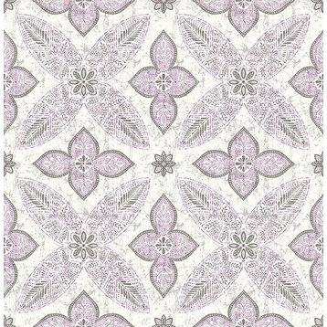 A-Street Prints by Brewster 1014-001827 Kismet Off Beat Ethnic Violet Geometric