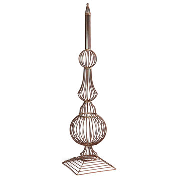 Weathered Metal Wire Finial Garden Structure