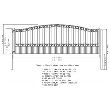 Aleko Driveway Gates Iron Single Gates Steel Gate New Paris New Style 18'