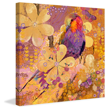 "Lilac Roller Bird" Painting Print on Canvas by Evelia
