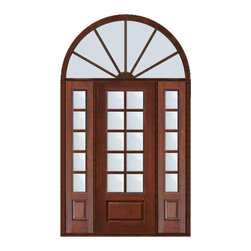 Prehung French Sidelites-Transom Door 963/4 Lite 10 Lite - Patio Doors