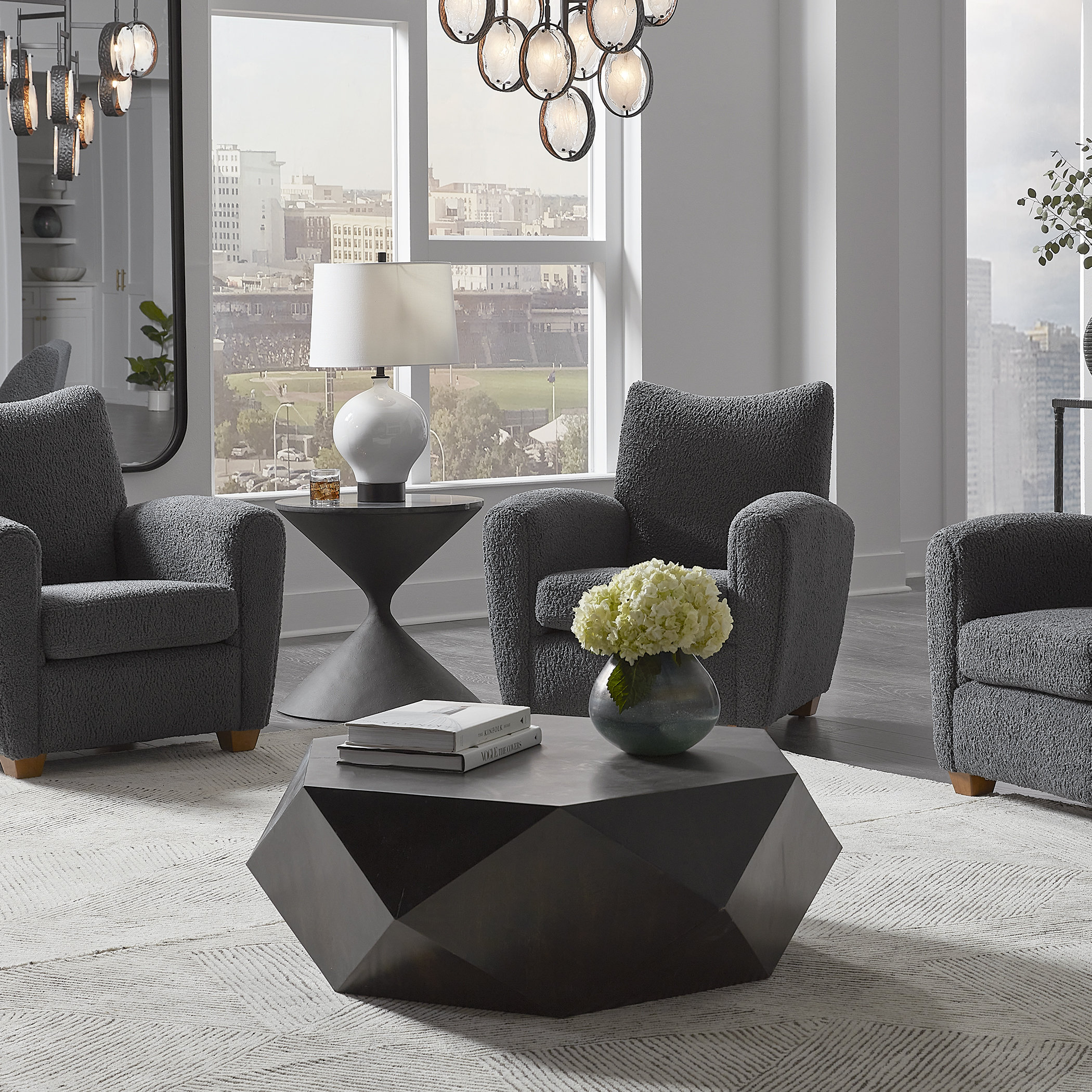 Uttermost Volker Worn Black Coffee Table Rustic Coffee Tables by