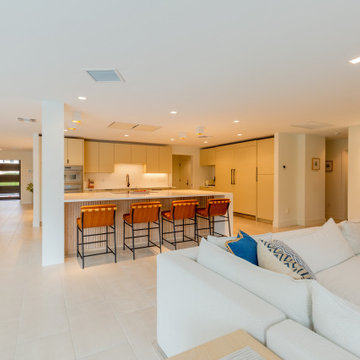Beautiful Living Area With Modern Kitchen, Modern House, Remodeling Ideas