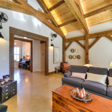 Tongue & Groove Ceiling with Architectural Beams