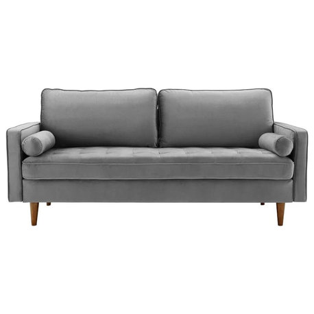 Valour Performance Velvet Sofa, Gray