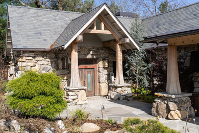 Design ideas for a rustic house exterior in Other.