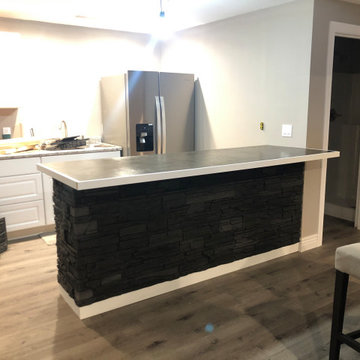 Faux Stone Kitchen Bar with Iron Ore Stacked Stone