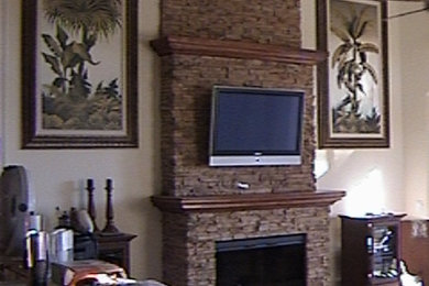 Fireplace with Eldorado Cast Stone and Cherry Mantles