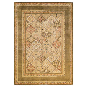 Eclectic, One-of-a-Kind Hand-Knotted Area Rug Green, 6'0"x8'7"